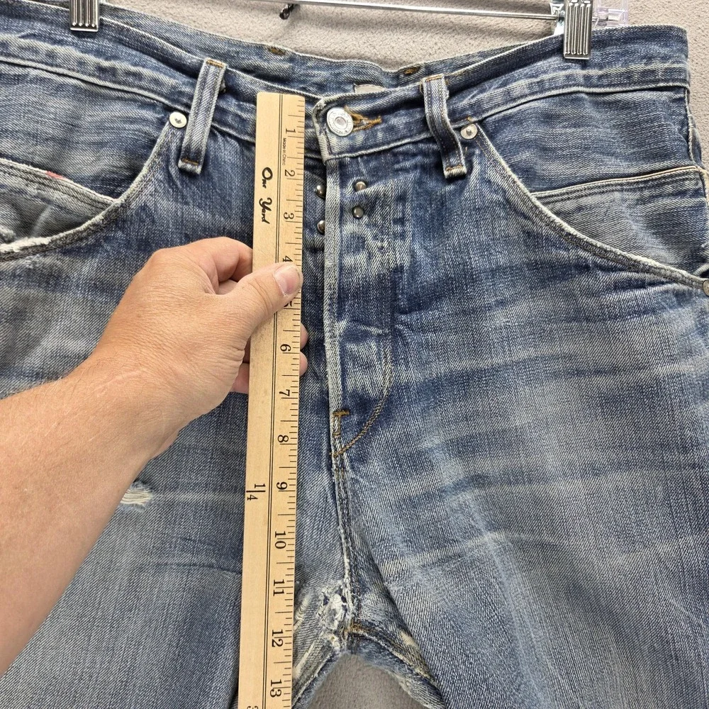 VTG Levis Engineered Jeans Mens Blue Buckle Back Twisted Button Fly Fits 33x30